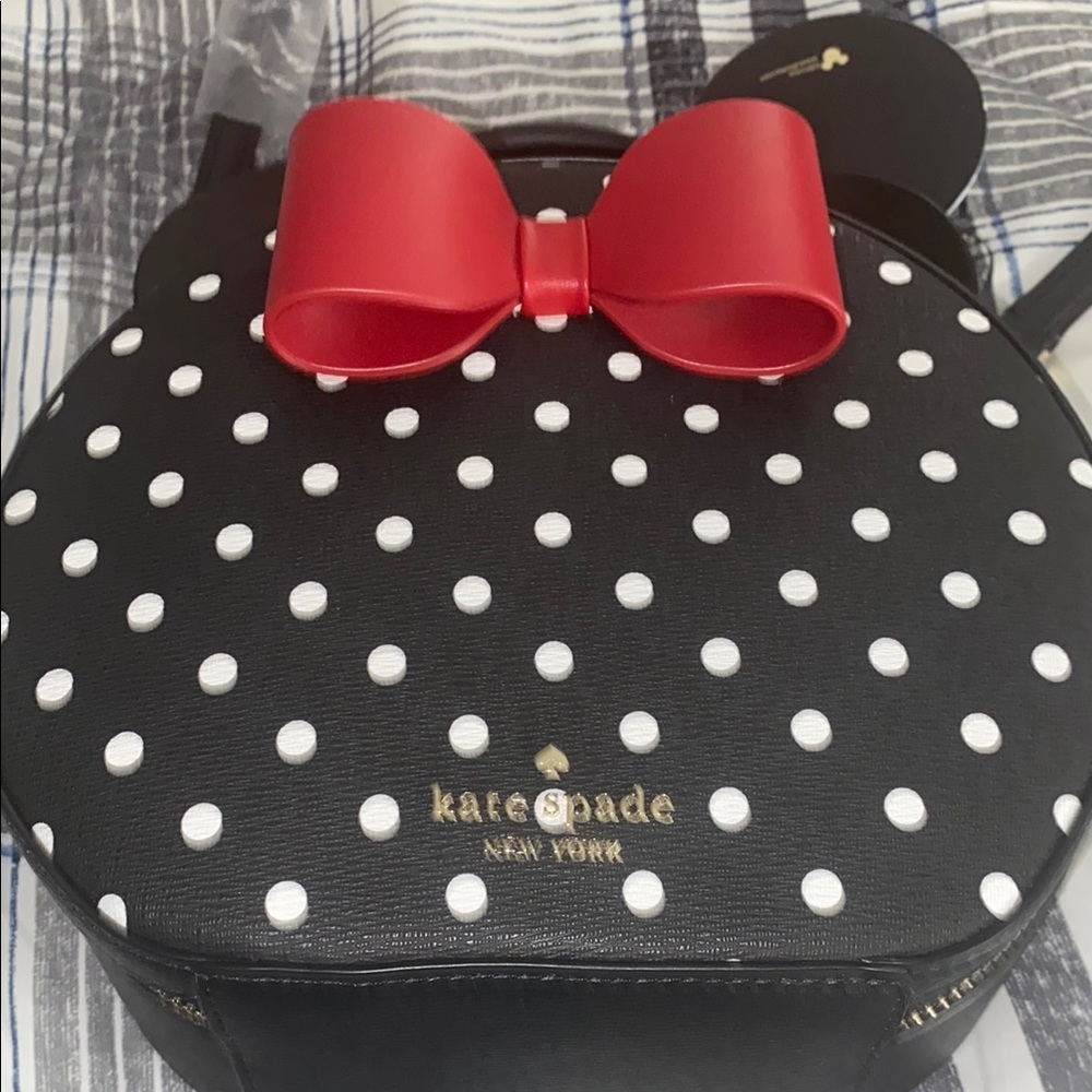 Disney Kate Spade Minnie Mouse Black and White Polka Dot crossbody Bag - Picture 12 of 13